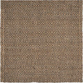 SAFAVIEH Natural Fiber Collection Area Rug - 5' Square, Natural & Black, Handmade Jute, Ideal for High Traffic Areas in Living Room, Bedroom (NF181C)