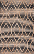 SAFAVIEH Natural Fiber Collection Area Rug - 5' x 8', Black & Natural, Flat Weave Farmhouse Geometric Jute Design, Ideal for High Traffic Areas in Living Room, Bedroom (NF378Z)