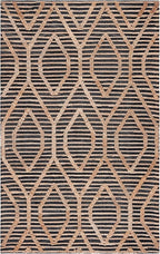 SAFAVIEH Natural Fiber Collection Area Rug - 5' x 8', Black & Natural, Flat Weave Farmhouse Geometric Jute Design, Ideal for High Traffic Areas in Living Room, Bedroom (NF378Z)