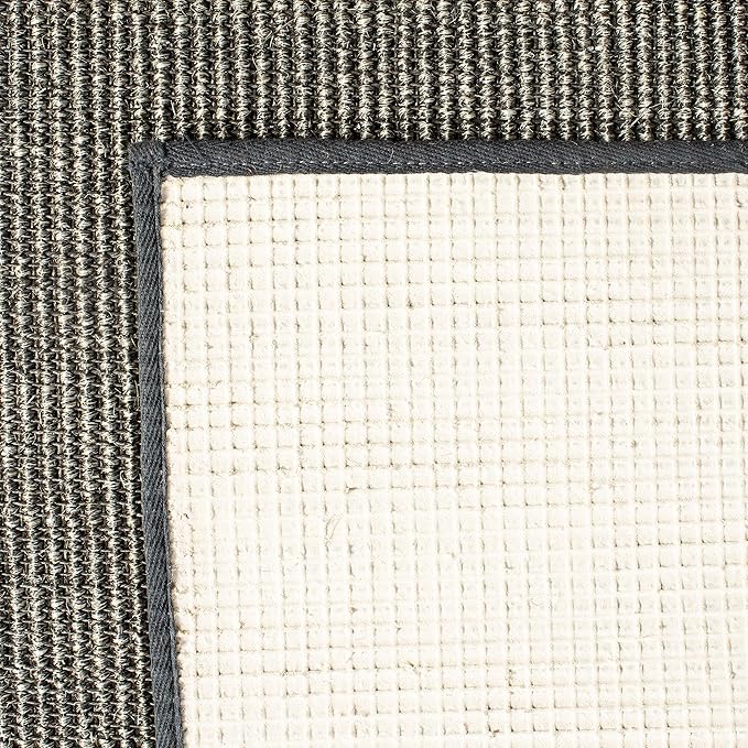 Martha Stewart x SAFAVIEH Area Rug Collection - 3' x 5', Charcoal, Sisal & Jute, Farmhouse Style, Ideal for Living Room, Bedroom, Foyer, Accent Space (MSR9501F)
