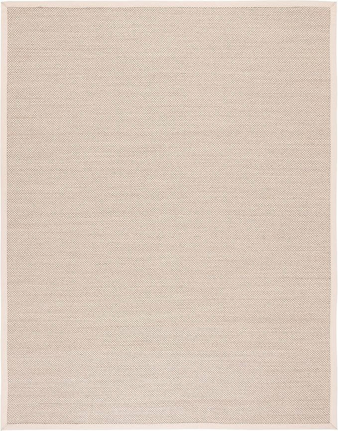 SAFAVIEH Area Rug 10x14 - Natural Fiber Collection - Large - Marble & Beige, Sisal, Woven Design with Border (NF143C)