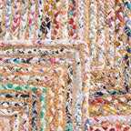 SAFAVIEH Cape Cod Collection Runner Rug - 2'3" x 13', Beige & Multi, Handmade Jute & Cotton, Woven Braided Design (CAP202B)