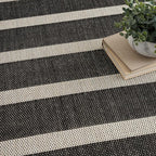 Nourison Home Positano Black Ivory 7' x 10' Area Rug - Easy Clean, Non Shedding, Bed Room, Living Room, Dining Room, Kitchen (7' x 10')