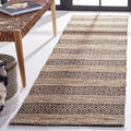 SAFAVIEH Natural Fiber Collection Runner Rug - 2'3" x 8', Black & Natural, Handmade Boho Farmhouse Rustic Jute & Cotton Jute, Ideal for High Traffic Areas in Living Room, Bedroom (NFB653Z)