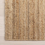 nuLOOM 8 Round Rigo Jute Hand Woven Area Rug, Natural, Solid Farmhouse Design, Natural Fiber, For Bedroom, Living Room, Dining Room, Hallway, Office, Kitchen, Entryway