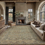 Area Rug 6x9 Brown Living Room Washable Vintage Carpet Non Slip Indoor Retro Traditional Accent Throw Large Rug for Office Bedroom Dining Room Playroom