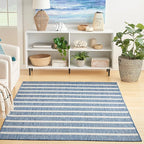 Nourison Home Positano Navy Ivory 5' x 7' Area Rug - Easy Clean, Non Shedding, Bed Room, Living Room, Dining Room, Kitchen (5' x 7')