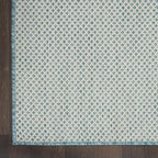 Nourison Home Courtyard Ivory Aqua 7' x 10' Area Rug - Easy Clean, Non Shedding, Bed Room, Living Room, Dining Room, Kitchen (7' x 10')