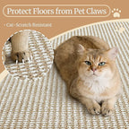 Faux Jute Non-Slip Area Rug, 2x3 Washable Pet-Friendly Floor Mat for Living Room, Bedroom, Entryway, Machine Woven Durable Scratch Resistant Carpet, Cream Beige/Brown