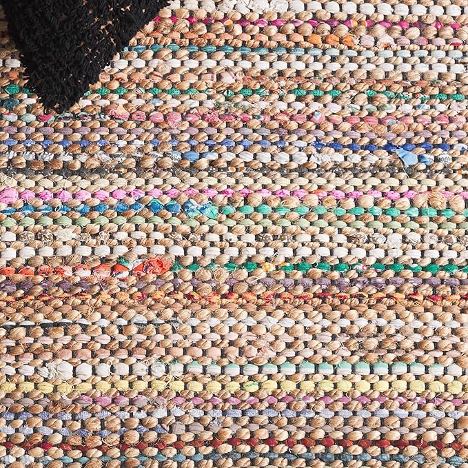 SAFAVIEH Cape Cod Collection Runner Rug - 2'3" x 8', Pink & Beige, Handmade Jute & Denim, Ideal for Living Room, Hallway, Foyer, Bedroom (CAP153U-28)