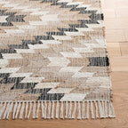 SAFAVIEH Area Rug 8x10 - Natural Fiber Collection - Large - Natural & Black, Handmade Jute, Boho Style, Ideal for Living Room, Bedroom, Dining Space (NFB401A)