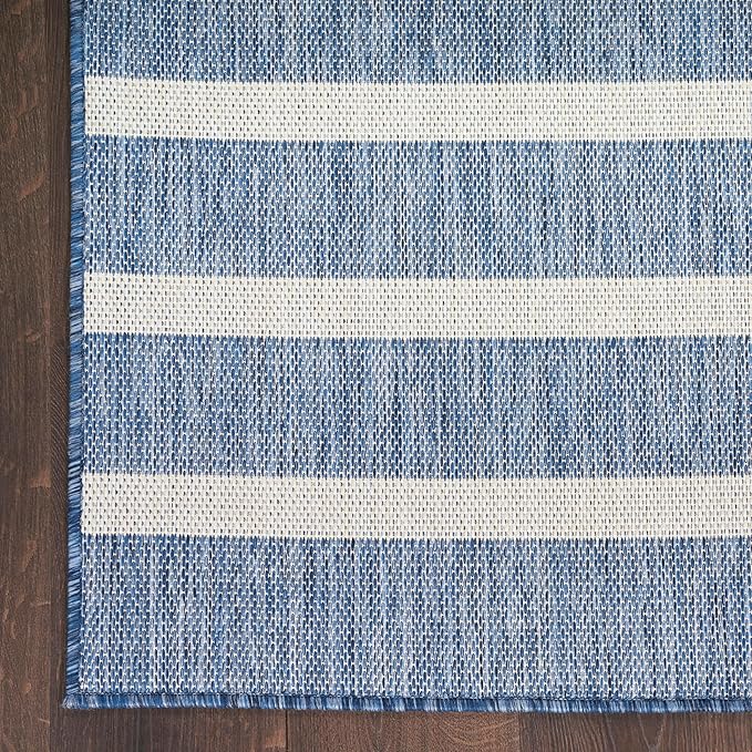 Nourison Home Positano Navy Ivory 8' x 10' Area Rug - Easy Clean, Non Shedding, Bed Room, Living Room, Dining Room, Kitchen (8' x 10')