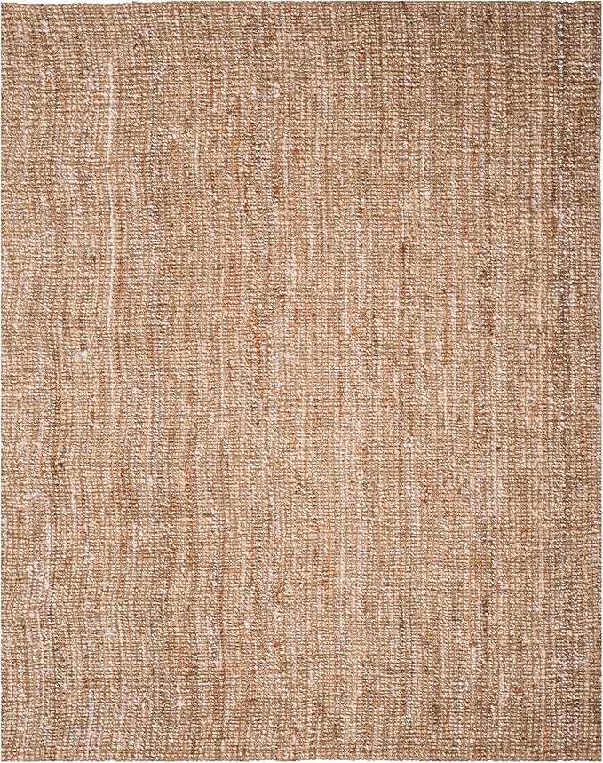SAFAVIEH Area Rug 8x10 - Natural Fiber Collection - Large - Natural & Ivory, Handmade Chunky Textured Jute, Thick (NF447N)