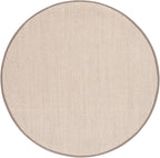 SAFAVIEH Area Rug 8' Round - Natural Fiber Collection - Marble & Khaki, Sisal, Woven Design with Border (NF143E)