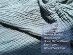 KyraHome 100% Cotton 104"x90" King Size Cotton Blankets for Adults, Kids, Couch, Plant Dyed Pre-Washed Breathable Lightweight Gauze Muslin Bed Blanket, All Season, Slate Blue