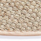 SAFAVIEH Area Rug 8' Round - Natural Fiber Collection - Natural & Beige, Seagrass, Basketweave Pattern with Border (NF114A)