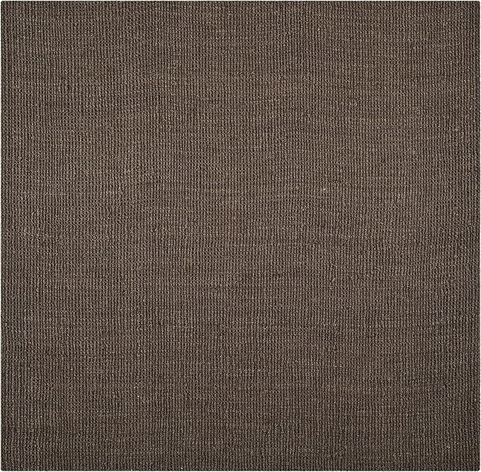 SAFAVIEH Area Rug 10' Square - Natural Fiber Collection - Large - Brown, Handmade Jute, Farmhouse Style, Chunky Textured Thick Pile (NF447D)