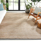 SAFAVIEH Area Rug 8x10 - Natural Fiber Collection - Large - Natural & Black, Farmhouse Style, Ideal for Living Room, Bedroom, Dining Space (NF832A)