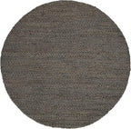 SAFAVIEH Natural Fiber Collection Area Rug - 8' Round, Charcoal, Handmade Jute, Braided Woven Design, Ideal for Living Room, Bedroom (NF212C)