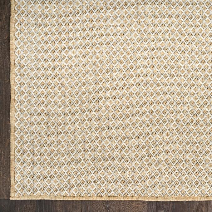 Nourison Home Courtyard Natural 3' x 5' Area Rug - Easy Clean, Non Shedding, Bed Room, Living Room, Dining Room, Kitchen (3' x 5')