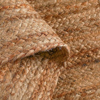Hausattire Hand Woven Jute Braided Rug, 4’ Round – Natural, Reversible Boho Entry Area Rugs for Kitchen, Living Room I Farmhouse Decorative Floor Rug, 4 Feet Round