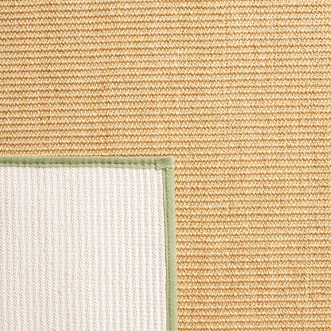 Martha Stewart x SAFAVIEH Area Rug Collection - 4' x 6', Natural & Green, Sisal & Jute, Farmhouse Style, Ideal for Living Room, Foyer, Bedroom, Accent Space (MSR9501E)