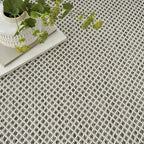 Nourison Home Courtyard Ivory Charcoal 9' x 12' Area Rug - Easy Clean, Non Shedding, Bed Room, Living Room, Dining Room, Kitchen (9' x 12')