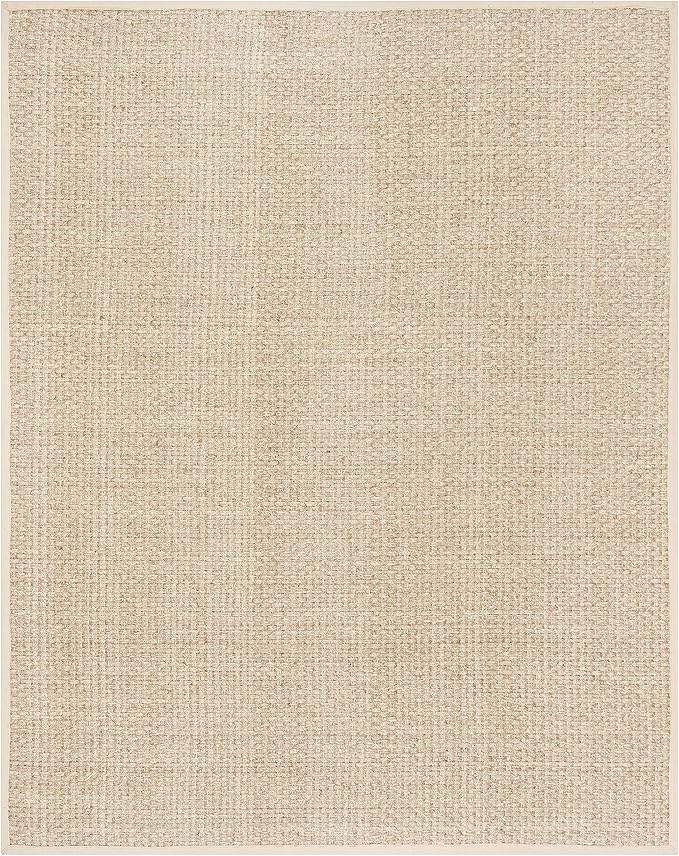 SAFAVIEH Area Rug 8x10 - Natural Fiber Collection - Large - Natural & Beige, Seagrass, Basketweave Pattern (NF114A)