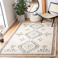 SAFAVIEH Kilim Collection Area Rug - 6' x 9', Ivory & Black, Handmade Flat Weave Jute, Ideal for High Traffic Areas in Living Room, Bedroom (KLM762A)