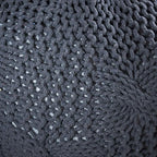 Christopher Knight Home Ansel Knitted Cotton Pouf, Dark Grey