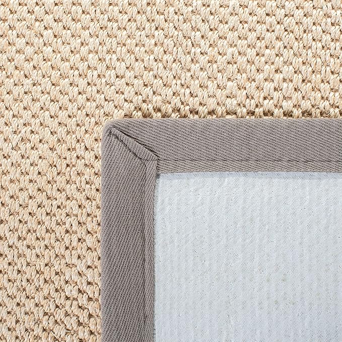 SAFAVIEH Natural Fiber Collection Runner Rug - 2'6" x 6', Maize & Grey, Sisal, Woven Design with Border (NF141G)