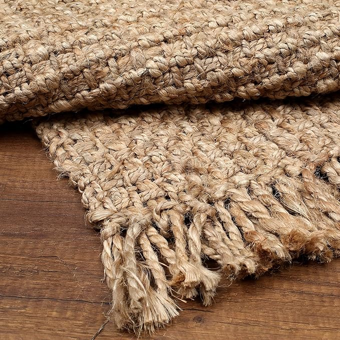 Hausattire Hand Woven Jute Runner Area Rug 2.5'x8' - Natural,Reversible Farmhouse Boho Rustic Area Runner Rugs for Hallway, Kitchen,Living Room,Bedroom|Decorative Floor Rugs-30x96 Inches