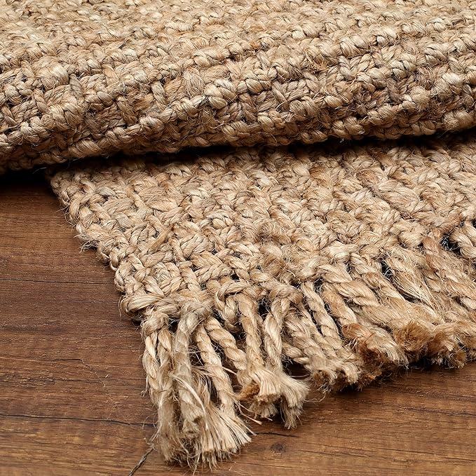 Hausattire Hand Woven Jute Rug 2'x3' - Natural,Reversible Farmhouse Boho Accent Rustic Rugs for Kitchen,Living Room,Bedroom,Entryway Rag Rug|Decorative Floor Rugs-24x36 Inches