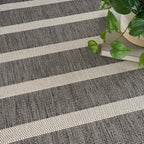 Nourison Home Positano Charcoal Ivory 5' x 7' Area Rug - Easy Clean, Non Shedding, Bed Room, Living Room, Dining Room, Kitchen (5' x 7')