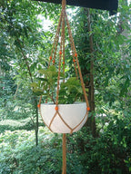 Plant Hanger Macrame Cotton 6 Legs 51 Inches for Indoor Outdoor, Living Room, Kitchen, Deck, Patio, High and Low Ceiling with Size of 10-12 inches Without The Pot (Brown)