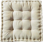 Verpert Floor Pillow 25x25 Inch,Square Meditation Cushion Floor Seating for Adults,Oversized Tufted seat Cushion Reading Nook for Kids, Yoga Meditation Pillow for Sitting on Floor, (Beige)