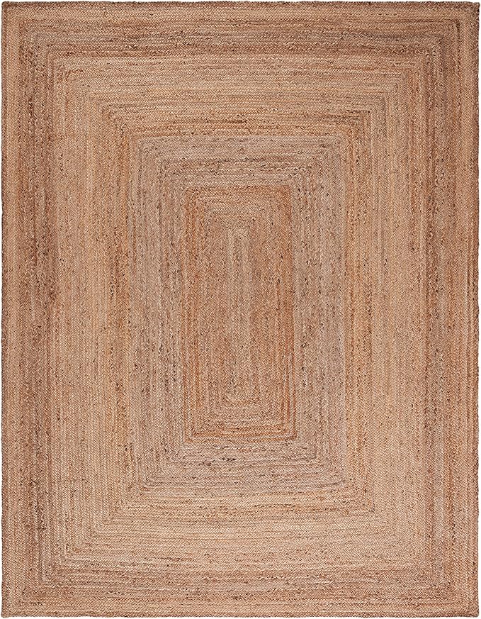 SAFAVIEH Area Rug 10x14 - Cape Cod Collection - Large - Natural Brown, Handmade Braided Flat Weave Jute (CAP252A)