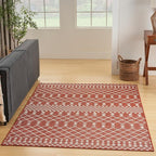 Nourison Home Positano Terracotta 5' x 7' Area Rug - Easy Clean, Non Shedding, Bed Room, Living Room, Dining Room, Kitchen (5' x 7')