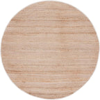 SAFAVIEH Natural Fiber Collection 7' Round Ivory/Natural NFB654A Handmade Boho Farmhouse Rustic Jute & Cotton Jute Area Rug