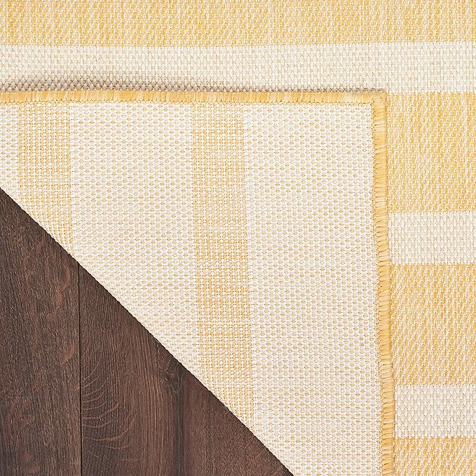 Nourison Home Positano Yellow Ivory 7' x 10' Area Rug - Easy Clean, Non Shedding, Bed Room, Living Room, Dining Room, Kitchen (7' x 10')