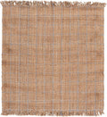 SAFAVIEH Natural Fiber Collection Area Rug - 6' Square, Natural & Grey, Handmade Jute, Ideal for Living Room, Bedroom, Dining Space (NF602F)