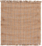 SAFAVIEH Natural Fiber Collection Area Rug - 6' Square, Natural & Grey, Handmade Jute, Ideal for Living Room, Bedroom, Dining Space (NF602F)