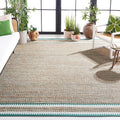 SAFAVIEH Natural Fiber Collection Area Rug - 6' x 9', Natural & Green, Handmade Farmhouse Boho Coastal Rustic Jute, Ideal for High Traffic Areas in Living Room, Bedroom (NF874Y)