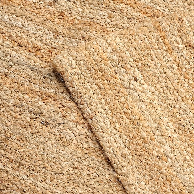 Hand Woven Jute Area Rug - 2' x 6' Feet - Rustic Beige Reversible Rectangular Rugs for Bedroom, Kitchen, Living Room - Vintage Natural Braided Entry Floor Décor Boho Jute Rug 24 X72 Inches