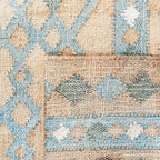 SAFAVIEH Area Rug 8x10 - Kilim Collection - Large - Natural & Blue, Flat Weave Jute, Ideal for Living Room, Bedroom, Office, Dining Space (KLM759M)