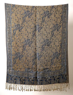 Achillea Reversible Paisley Pashmina Rave Scarf – Exotic Indian Shawls and Wraps for Evening Dresses, Festivals, All Seasons