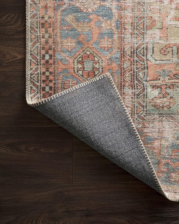 Loloi Loren Collection LQ-15 Terracotta/Sky 2'-6" x 7'-6" Runner Rug