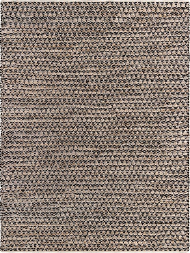 Unique Loom Chindi Jute Collection Area Rug (10' x 14' 1" Rectangle, Black/ Natural)