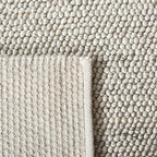 SAFAVIEH Natura Collection Area Rug - 6' Square, Grey & Ivory, Handmade Wool Blend, Textured Design, Ideal for Living Room, Bedroom, Dining Space (NAT425F)