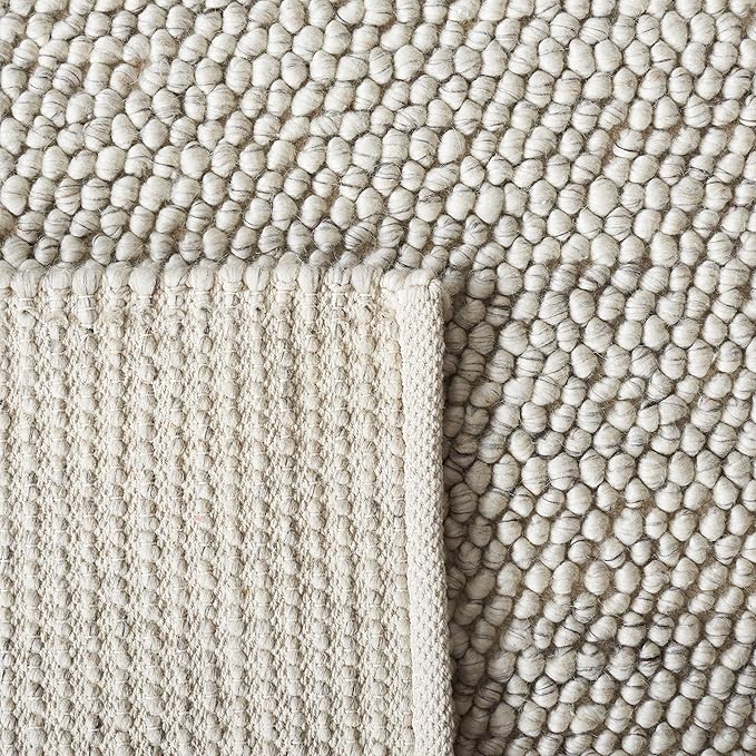 SAFAVIEH Area Rug 4x6 - Natura Collection - Grey & Ivory, Handmade Wool Blend, Textured Design, Ideal for Living Room, Bedroom, Dining Space (NAT425F)